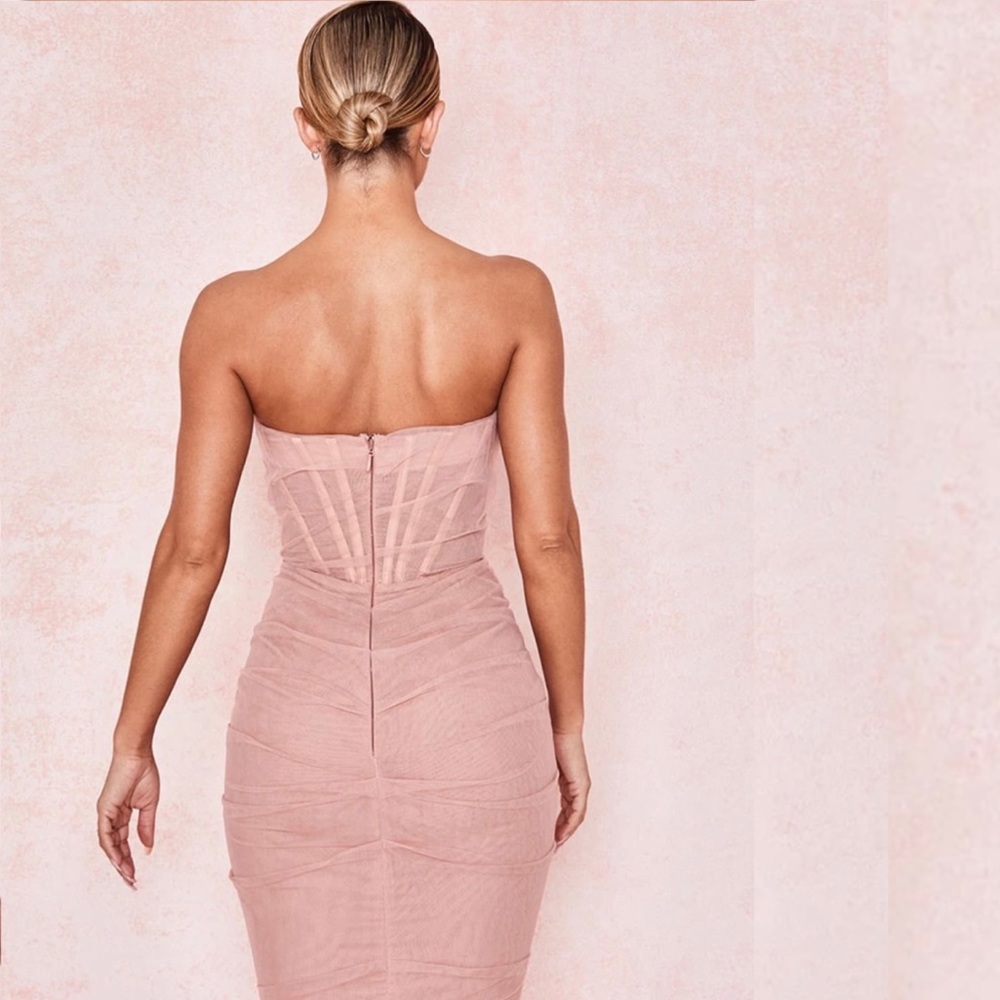 ~Pristine Prominence:Pink Corset Pencil Dress~ - Picture 7 of 16